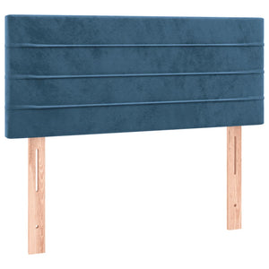 Κρεβάτι Boxspring με Στρώμα Σκούρο Μπλε 120x190 εκ. Βελούδινο