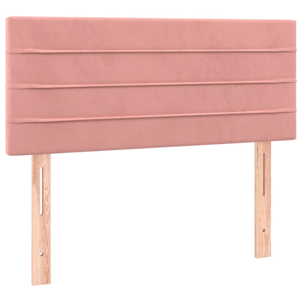 Κρεβάτι Boxspring με Στρώμα Ροζ 120x190 εκ. Βελούδινο
