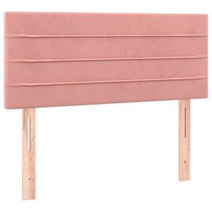 Κρεβάτι Boxspring με Στρώμα Ροζ 120x190 εκ. Βελούδινο