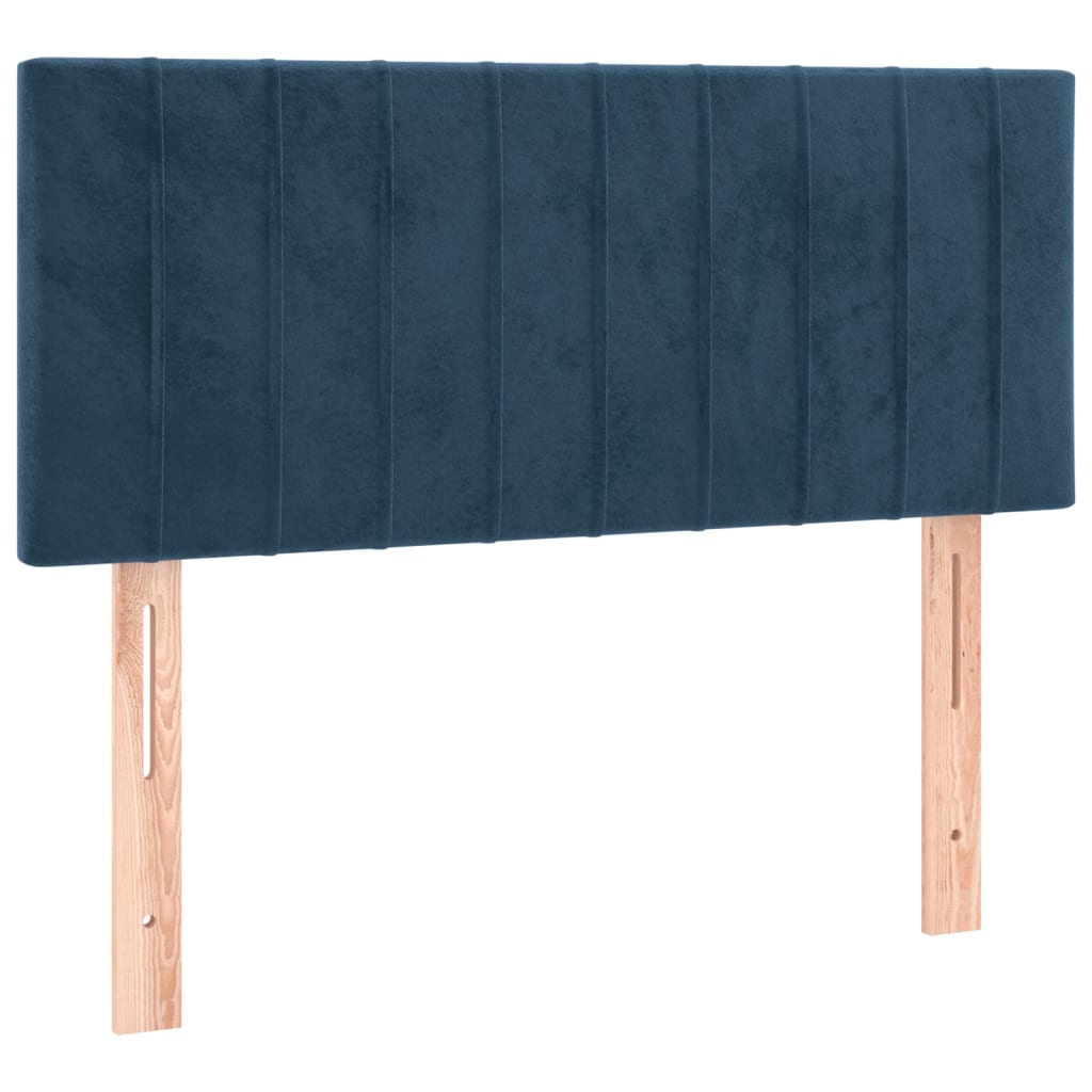 Κρεβάτι Boxspring με Στρώμα Σκούρο Μπλε 120x190 εκ. Βελούδινο
