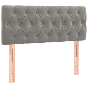 Κρεβάτι Boxspring με Στρώμα Ανοιχτό Γκρι 120x190 εκ. Βελούδινο