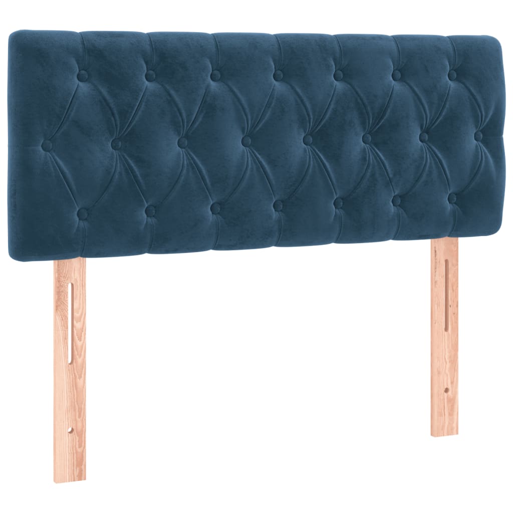 Κρεβάτι Boxspring με Στρώμα Σκούρο Μπλε 120x190 εκ. Βελούδινο