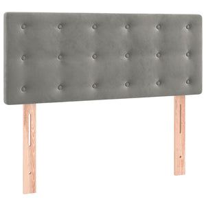 Κρεβάτι Boxspring με Στρώμα Ανοιχτό Γκρι 120x190 εκ. Βελούδινο