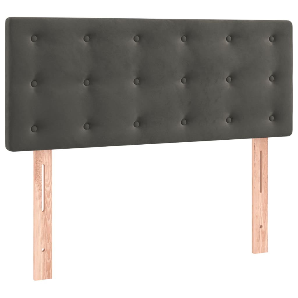 Κρεβάτι Boxspring με Στρώμα Σκούρο Γκρι 120x190 εκ. Βελούδινο