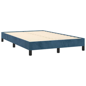 Κρεβάτι Boxspring με Στρώμα Σκούρο Μπλε 120x190 εκ. Βελούδινο