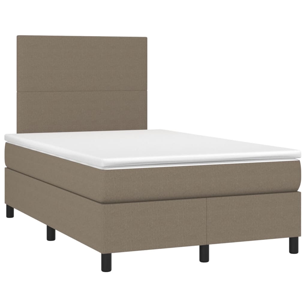 Κρεβάτι Boxspring με Στρώμα Taupe 120x190 εκ. Υφασμάτινο
