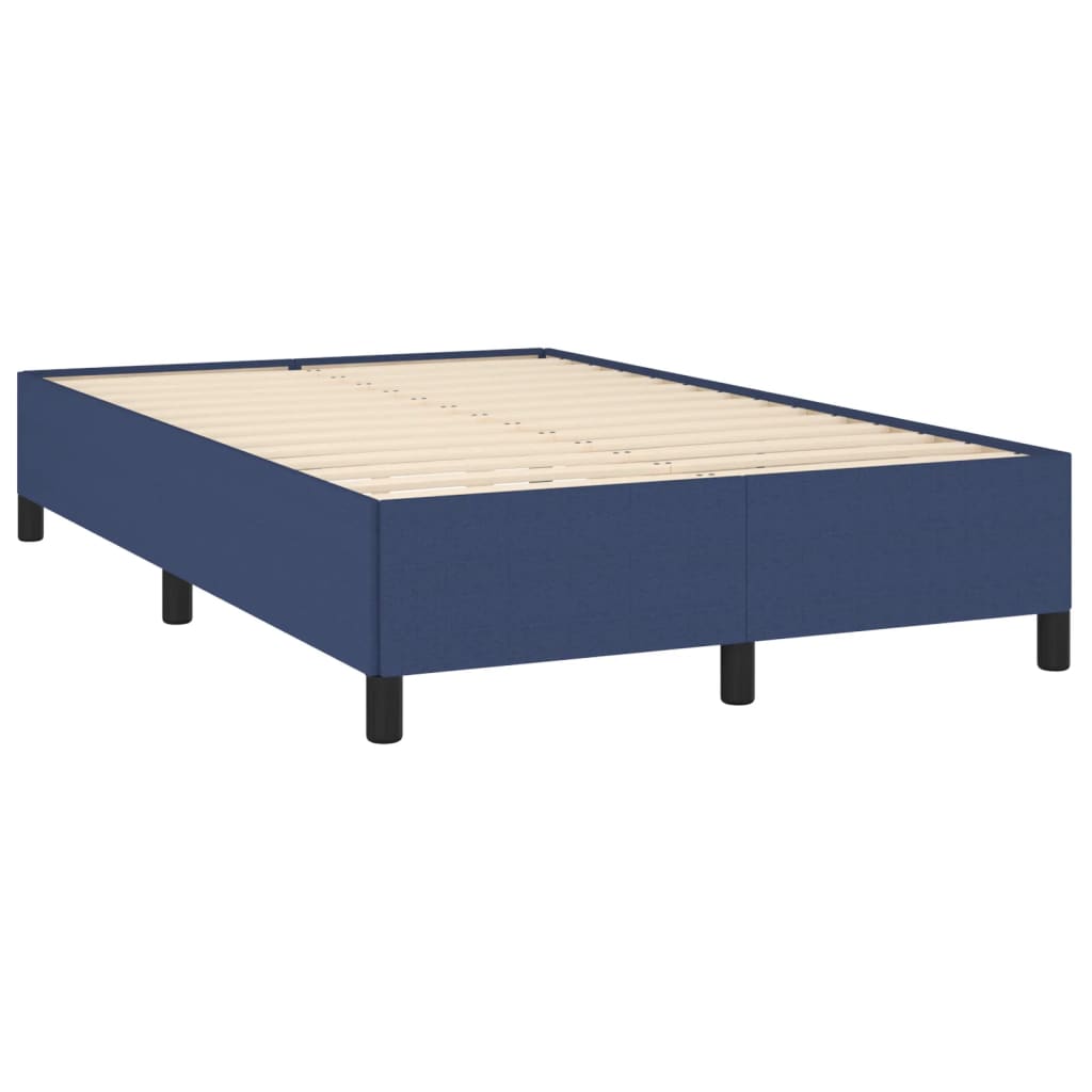 Κρεβάτι Boxspring με Στρώμα Μπλε 120x190 εκ. Υφασμάτινο - Pakobazaar