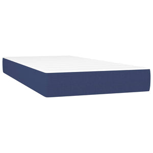 Κρεβάτι Boxspring με Στρώμα Μπλε 120x190 εκ. Υφασμάτινο - Pakobazaar