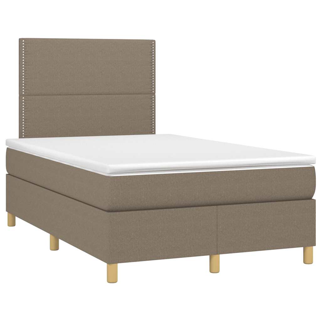 Κρεβάτι Boxspring με Στρώμα Taupe 120x190 εκ. Υφασμάτινο
