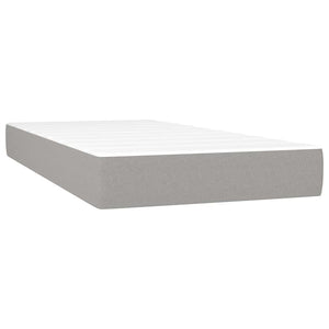 Κρεβάτι Boxspring με Στρώμα Ανοιχτό Γκρι 120x190 εκ. Υφασμάτινο