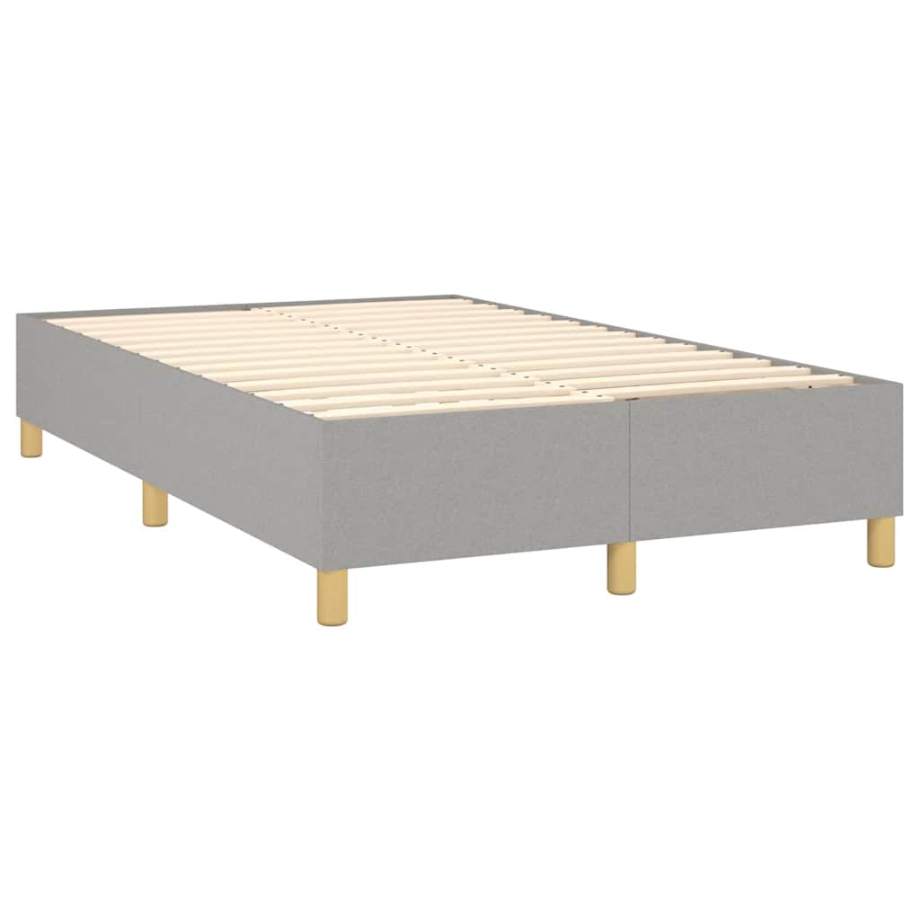 Κρεβάτι Boxspring με Στρώμα Ανοιχτό Γκρι 120x190 εκ. Υφασμάτινο