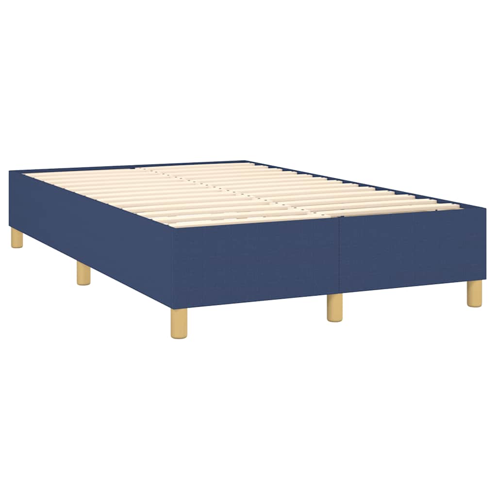 Κρεβάτι Boxspring με Στρώμα Μπλε 120x190 εκ. Υφασμάτινο - Pakobazaar