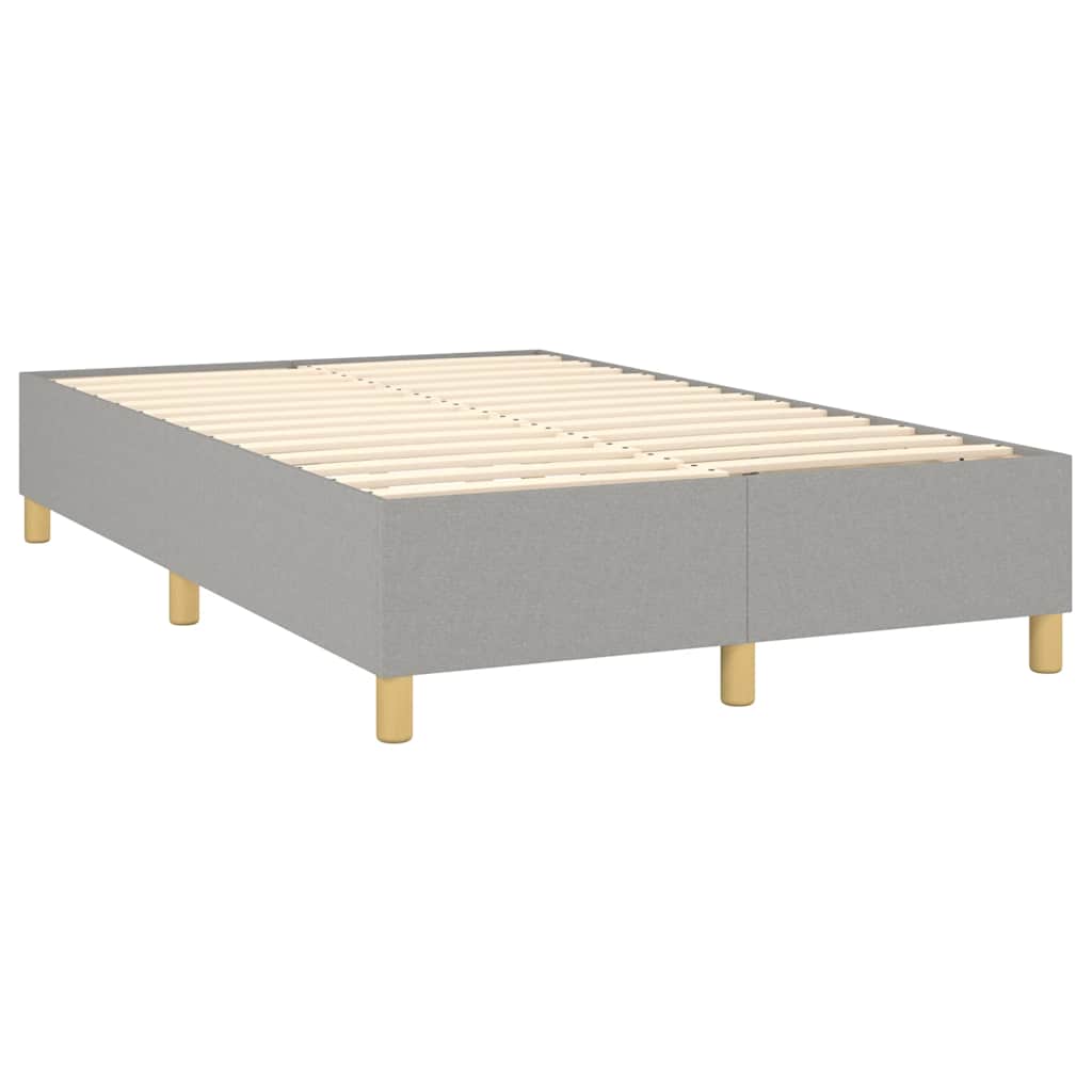 Κρεβάτι Boxspring με Στρώμα Ανοιχτό Γκρι 120x190 εκ. Υφασμάτινο