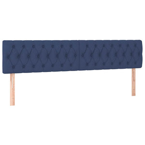 Κρεβάτι Boxspring με Στρώμα Μπλε 120x190 εκ. Υφασμάτινο