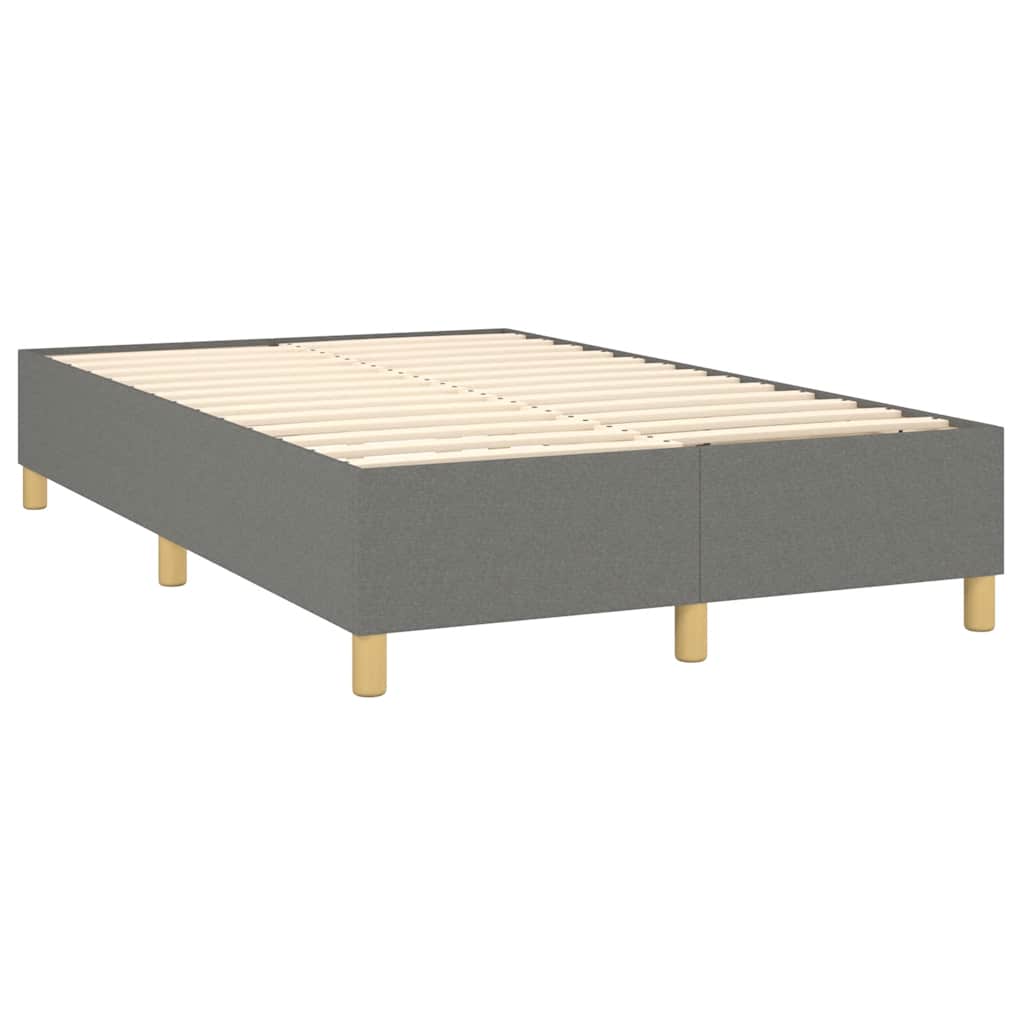 Κρεβάτι Boxspring με Στρώμα Σκούρο Γκρι 120x190 εκ Υφασμάτινο