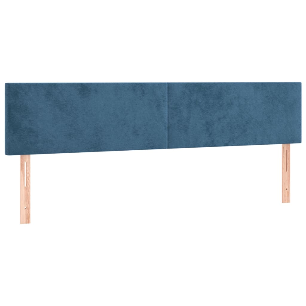 Κρεβάτι Boxspring με Στρώμα Σκούρο Μπλε 120x190 εκ. Βελούδινο