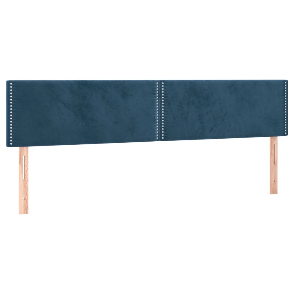 Κρεβάτι Boxspring με Στρώμα Σκούρο Μπλε 120x190 εκ. Βελούδινο