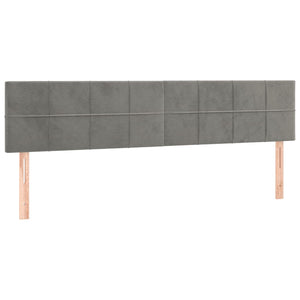 Κρεβάτι Boxspring με Στρώμα Ανοιχτό Γκρι 120x190 εκ. Βελούδινο
