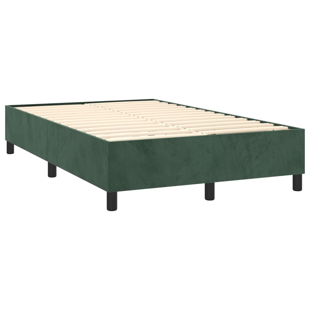 Κρεβάτι Boxspring με Στρώμα Σκούρο Πράσινο 120x190εκ. Βελούδινο