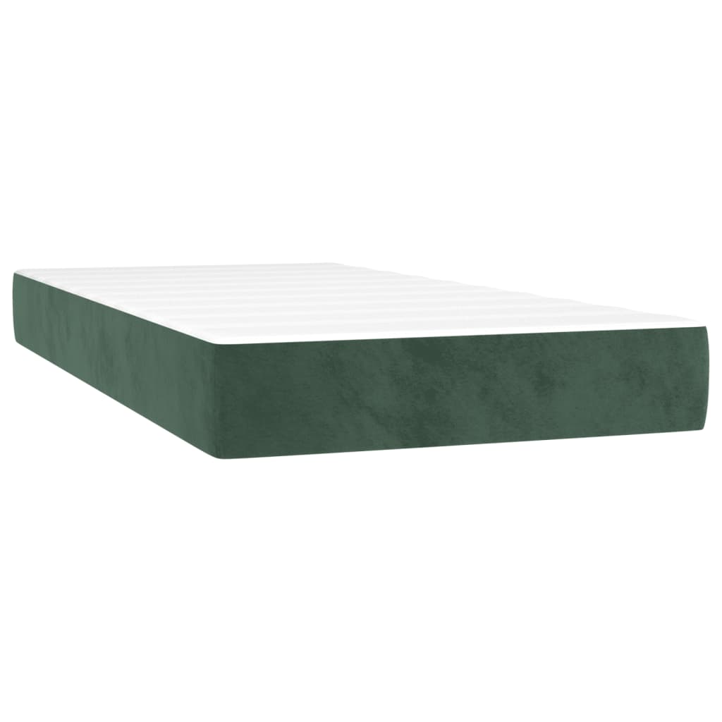 Κρεβάτι Boxspring με Στρώμα Σκούρο Πράσινο 120x190εκ. Βελούδινο