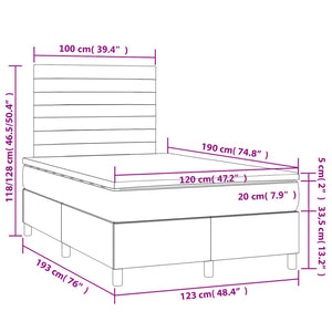 Κρεβάτι Boxspring με Στρώμα Ροζ 120x190 εκ. Βελούδινο