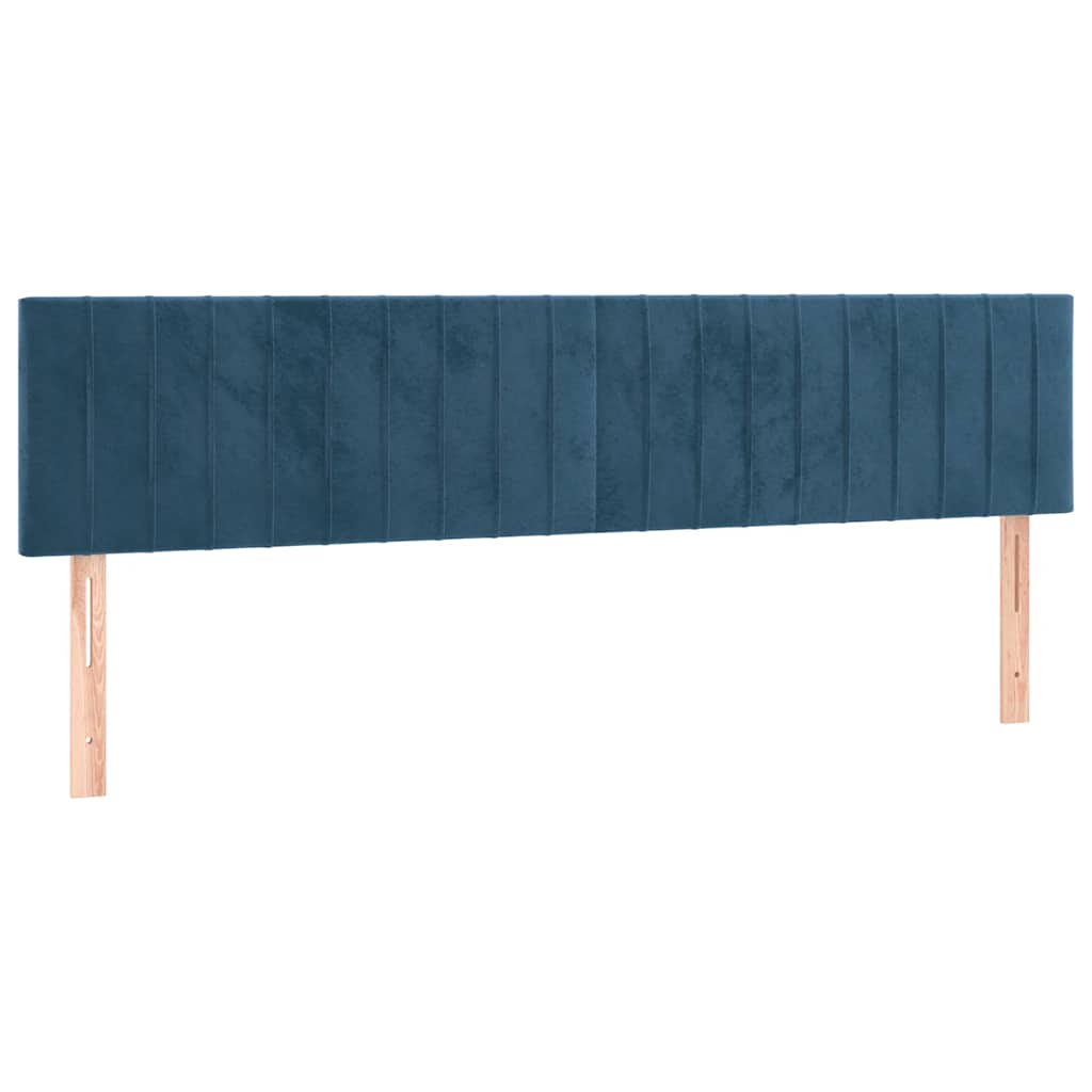 Κρεβάτι Boxspring με Στρώμα Σκούρο Μπλε 120x190 εκ. Βελούδινο - Pakobazaar