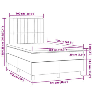 Κρεβάτι Boxspring με Στρώμα Ροζ 120x190 εκ. Βελούδινο