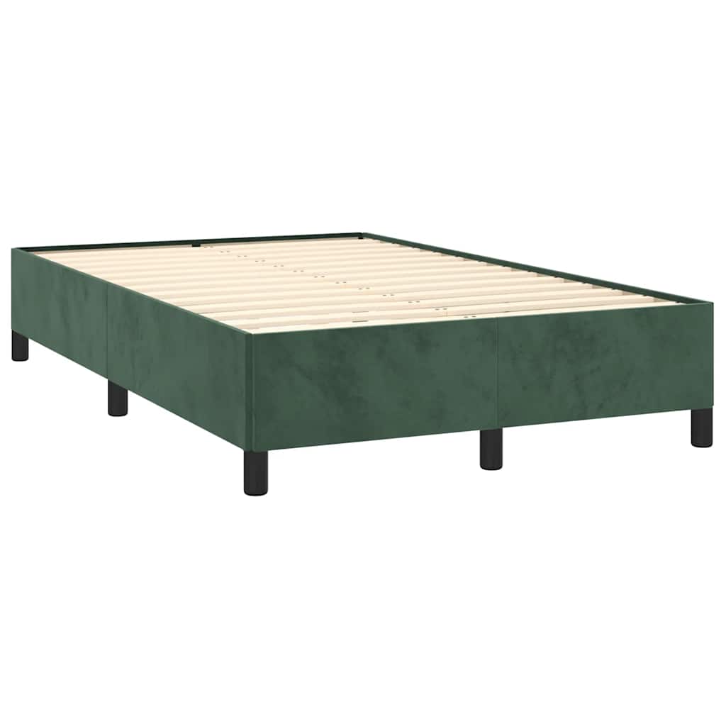 Κρεβάτι Boxspring με Στρώμα Σκούρο Πράσινο 120x190εκ. Βελούδινο