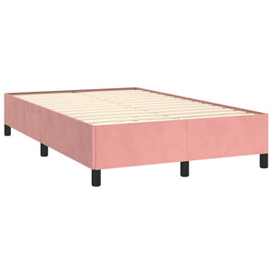 Κρεβάτι Boxspring με Στρώμα Ροζ 120x190 εκ. Βελούδινο
