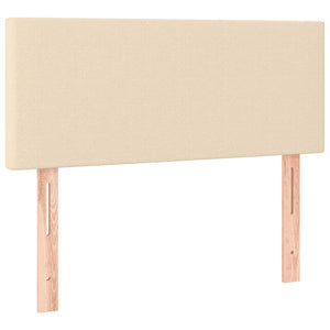Κρεβάτι Boxspring με Στρώμα & LED Κρεμ 120x190 εκ. Υφασμάτινο
