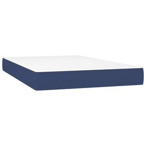 Κρεβάτι Boxspring με Στρώμα & LED Μπλε 120x190εκ. Υφασμάτινο