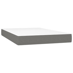 Κρεβάτι Boxspring με Στρώμα & LED Σκ.Γκρι 120x190εκ. Υφασμάτινο - Pakobazaar