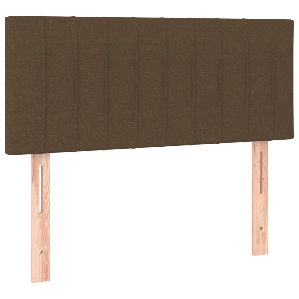 Κρεβάτι Boxspring με Στρώμα & LED Σκ.Καφέ 120x190εκ. Υφασμάτινο