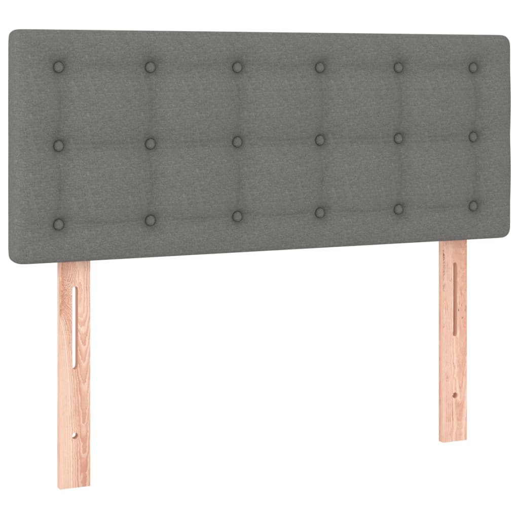 Κρεβάτι Boxspring με Στρώμα & LED Σκ.Γκρι 120x190εκ. Υφασμάτινο - Pakobazaar