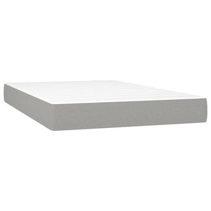 Κρεβάτι Boxspring με Στρώμα & LED Αν.Γκρι 120x190εκ. Υφασμάτινο