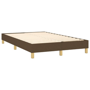 Κρεβάτι Boxspring με Στρώμα & LED Σκ.Καφέ 120x190εκ. Υφασμάτινο