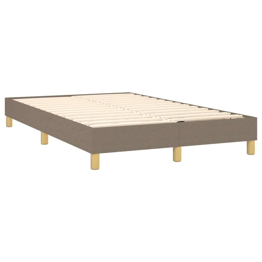 Κρεβάτι Boxspring με Στρώμα & LED Taupe 120x190 εκ. Υφασμάτινο