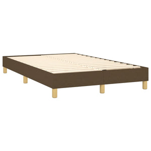 Κρεβάτι Boxspring με Στρώμα & LED Σκ.Καφέ 120x190εκ. Υφασμάτινο