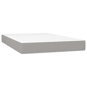 Κρεβάτι Boxspring με Στρώμα & LED Αν.Γκρι 120x190εκ. Υφασμάτινο