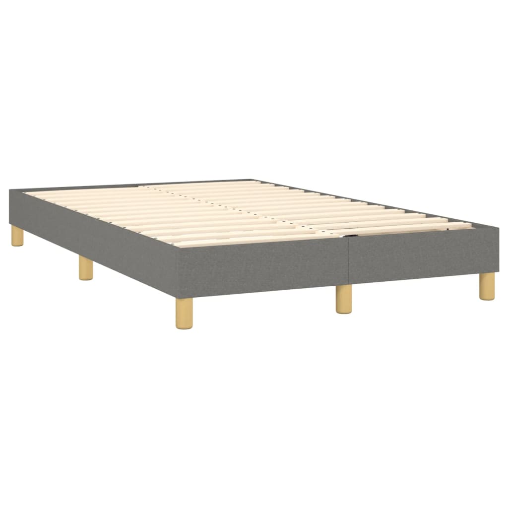 Κρεβάτι Boxspring με Στρώμα & LED Σκ.Γκρι 120x190εκ. Υφασμάτινο - Pakobazaar