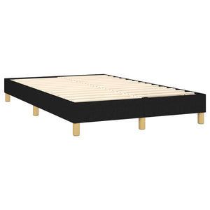 Κρεβάτι Boxspring με Στρώμα & LED Μαύρο 120x190 εκ. Υφασμάτινο