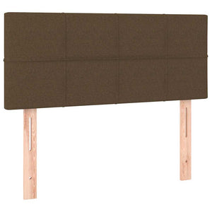 Κρεβάτι Boxspring με Στρώμα & LED Σκ.Καφέ 120x190εκ. Υφασμάτινο