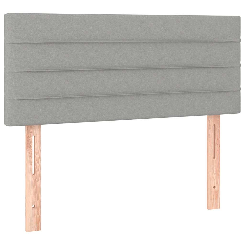 Κρεβάτι Boxspring με Στρώμα & LED Αν.Γκρι 120x190εκ. Υφασμάτινο