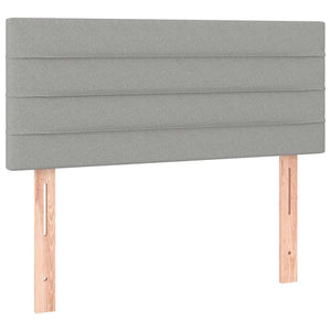 Κρεβάτι Boxspring με Στρώμα & LED Αν.Γκρι 120x190εκ. Υφασμάτινο
