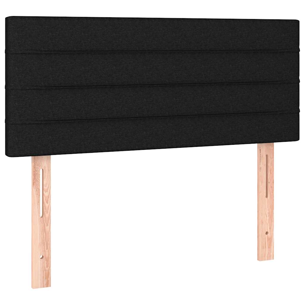 Κρεβάτι Boxspring με Στρώμα & LED Μαύρο 120x190 εκ. Υφασμάτινο