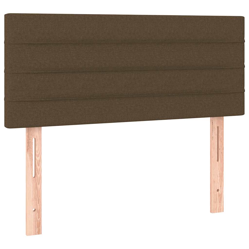 Κρεβάτι Boxspring με Στρώμα & LED Σκ.Καφέ 120x190εκ. Υφασμάτινο