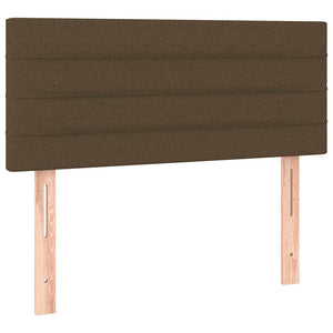 Κρεβάτι Boxspring με Στρώμα & LED Σκ.Καφέ 120x190εκ. Υφασμάτινο