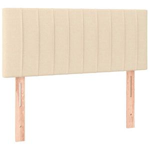 Κρεβάτι Boxspring με Στρώμα & LED Κρεμ 120x190 εκ. Υφασμάτινο