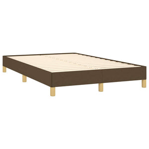 Κρεβάτι Boxspring με Στρώμα & LED Σκ.Καφέ 120x190εκ. Υφασμάτινο