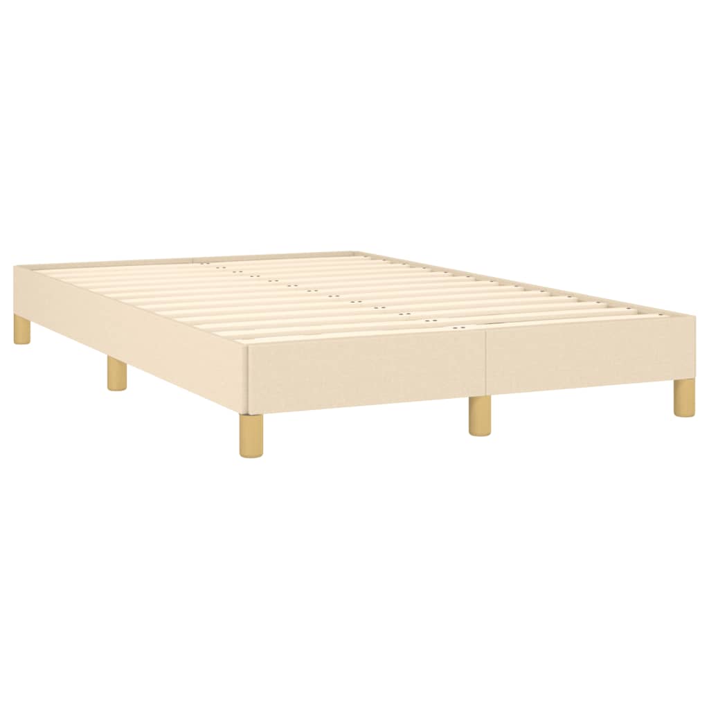 Κρεβάτι Boxspring με Στρώμα & LED Κρεμ 120x190 εκ. Υφασμάτινο
